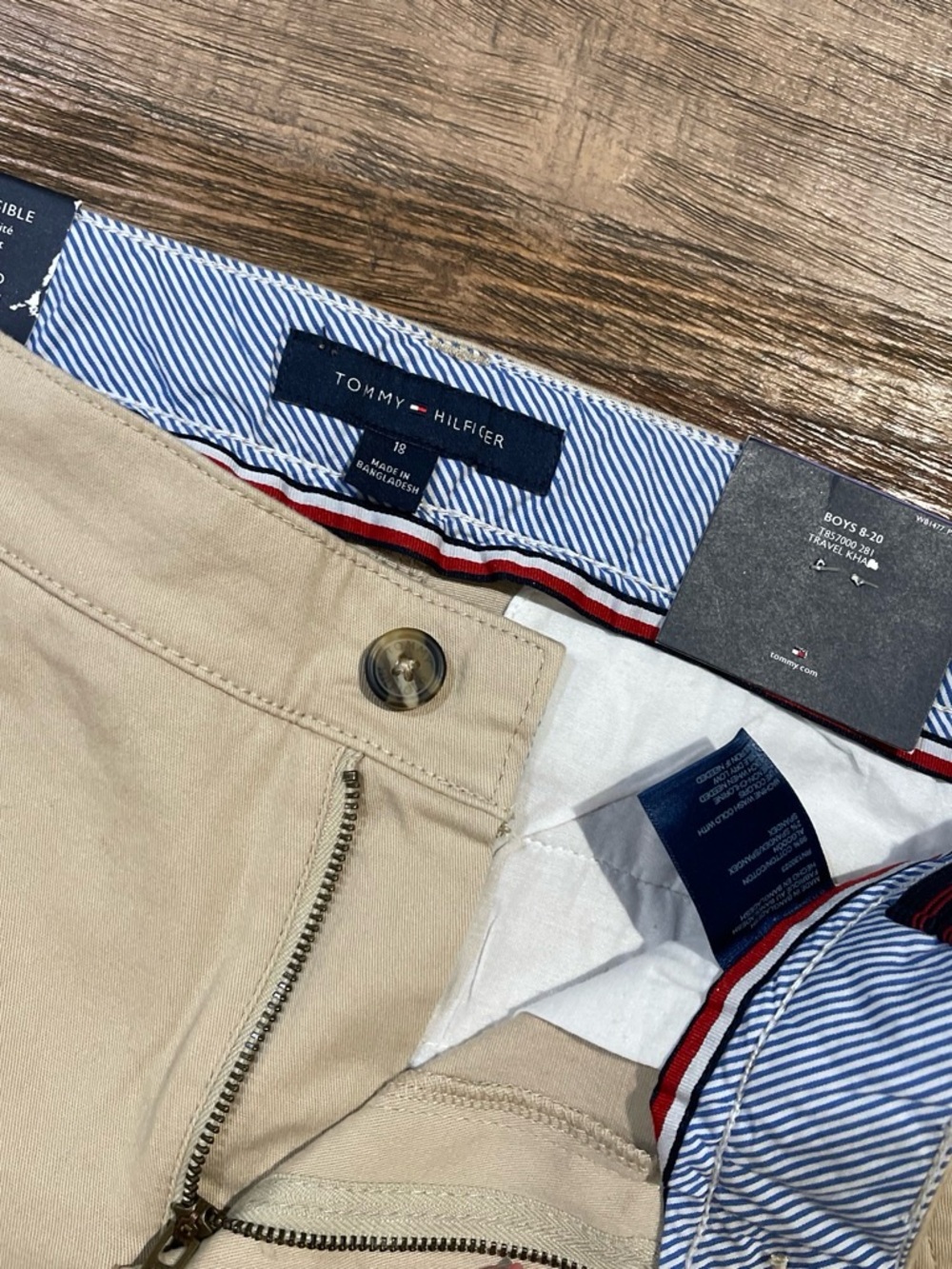 Tommy Hilfiger Beige/Tan Chino Pants with Signature Trim